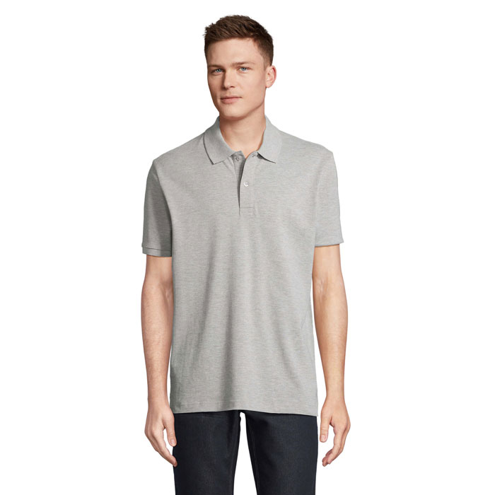 Polo unisexe publicitaire en coton bio 210g PEGASE Gris Chiné Ii